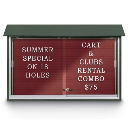 United Visual Products Outdoor Enclosed Combo Board, 72"x36", Bronze Frame/Blue & Pumice UVCB7236ODBZ-BLUE-PUMICE